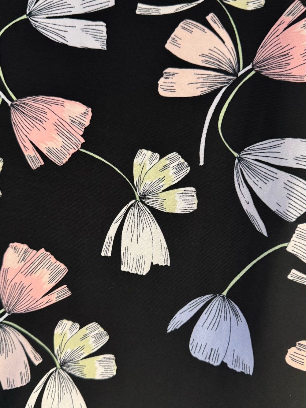 Nine West Pretty Black Floral Sleeveless V-Neck Top  LARGE/XLARGE    #M - Picture 4 of 5